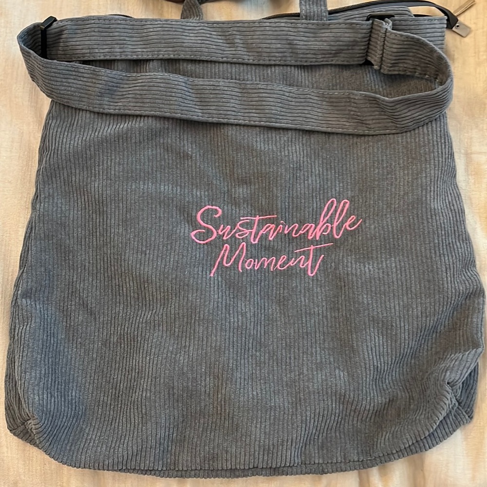 Corduroy Tote size approximately 15x15